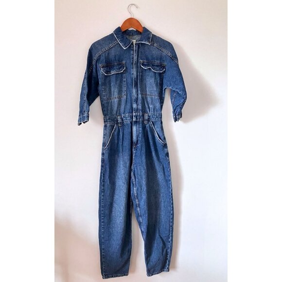 Free People We The Free Sammie Denim Coverall Blue Size XS - Picture 3 of 8